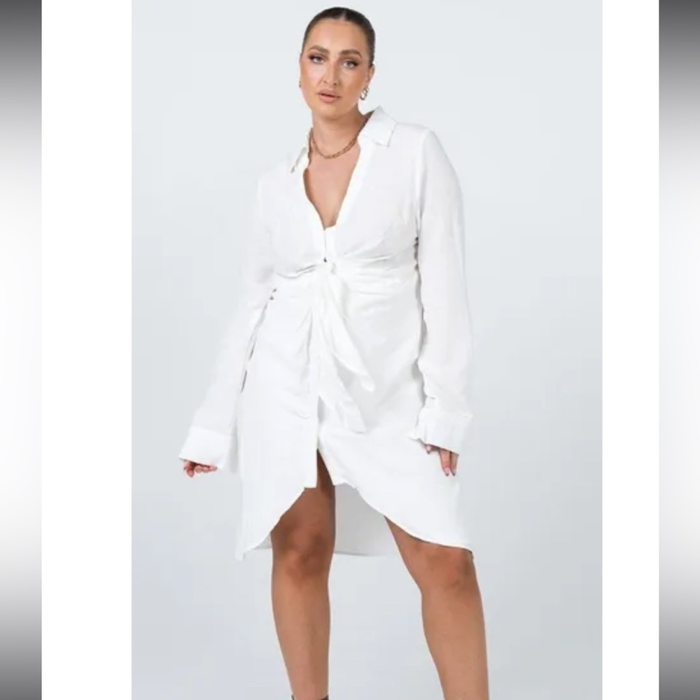 Princess Polly White Button Down Dress